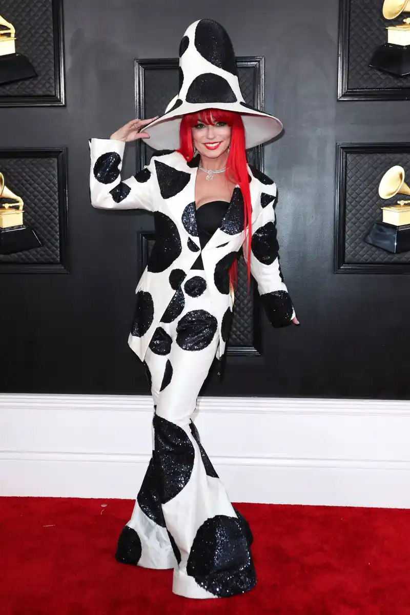 Shania Twain Looks Fierce in Polka Dots at the 2023 Grammys