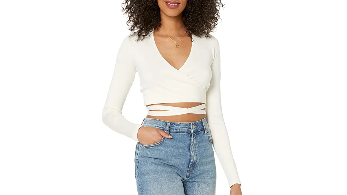 The Drop Women's Tiana Sweater Wrap Top