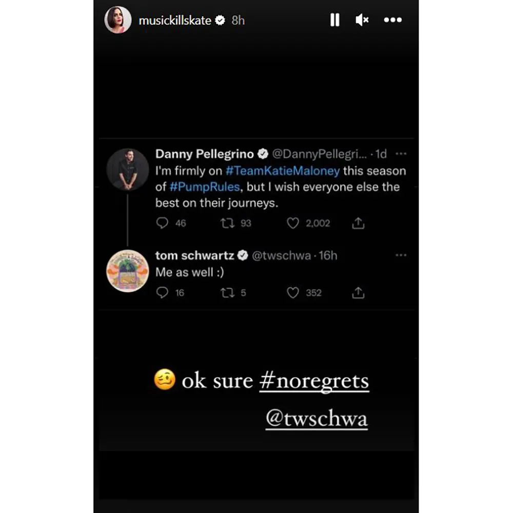 'Vanderpump Rules' Star Katie Maloney Throws Shade at Tom Schwartz for Having 'No Regrets' About Raquel Leviss Hookup