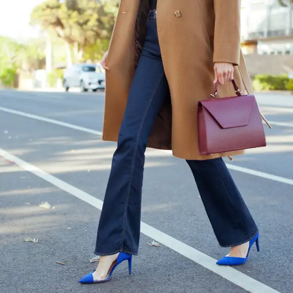 Woman-Wearing-Flare-Jeans-Stock-Photo