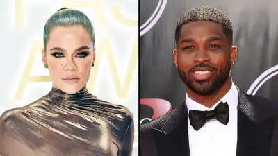 Khloe Kardashian 'Has Every Intention of Being There' for Ex Tristan Thompson and His Family After Their Mom's Death: 'Least She Can Do' gold dress