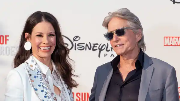 Evangeline Lilly and Michael Douglas Ant-Man premiere
