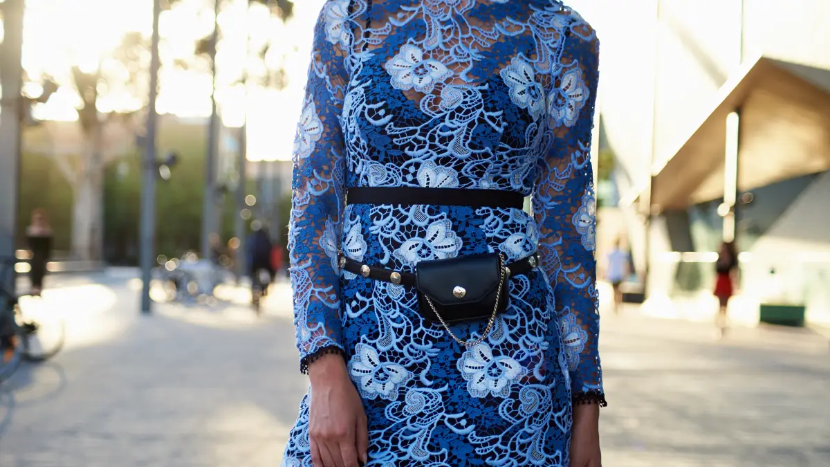 blue lace dress