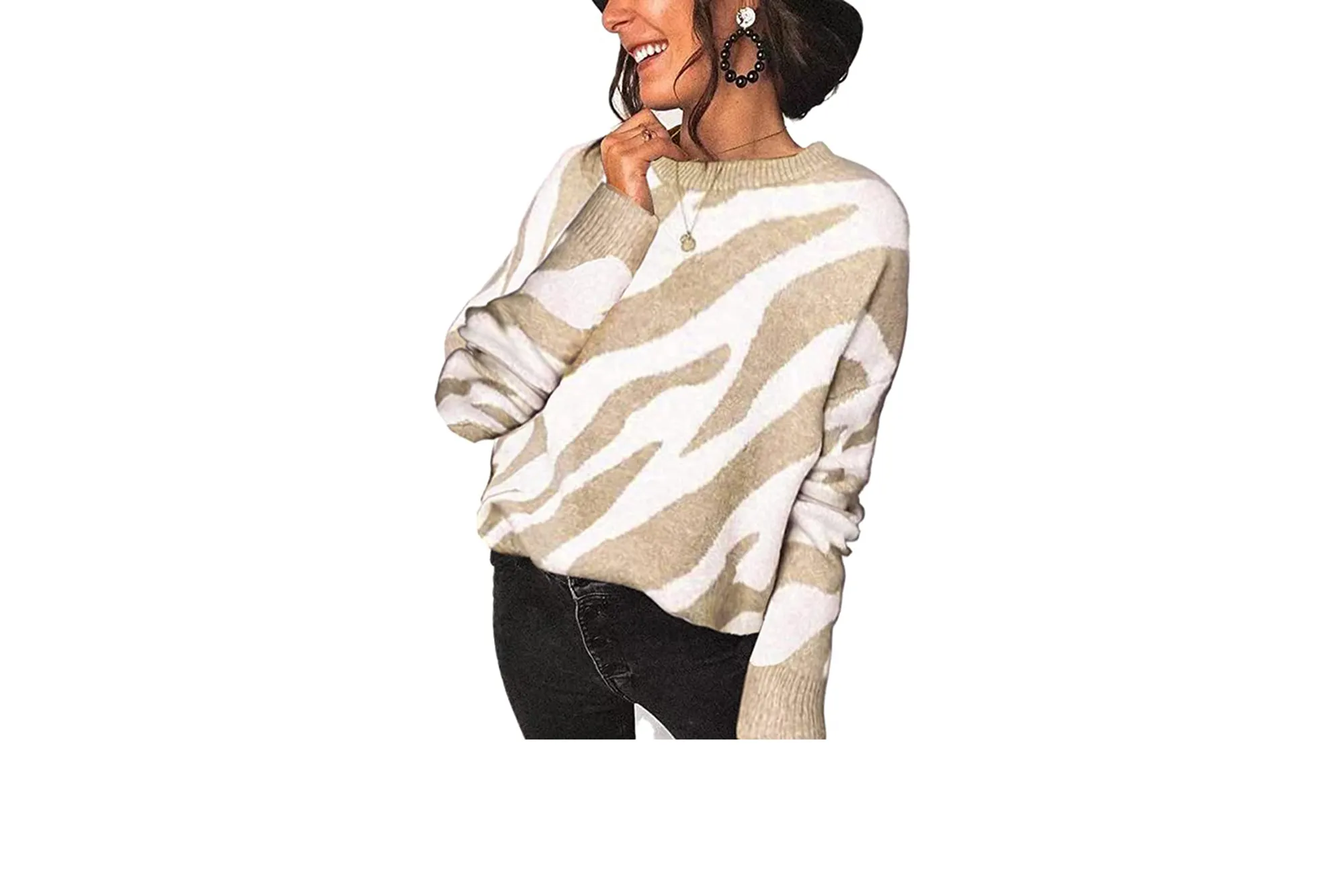 zebra print pullover