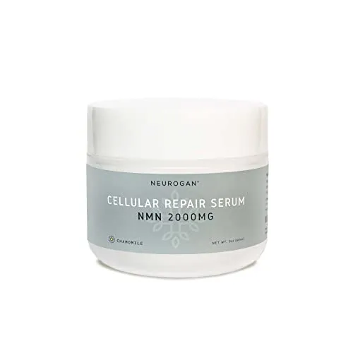 Neurogan Anti Aging Cream, NMN Nicotinamide Mononucleotide 2000mg Vegan Midnight Recovery Night Face Serum for Women, Vitamin E Facial Serum, Wrinkle Repair NAD Booster Skincare, Chamomile, 2 oz