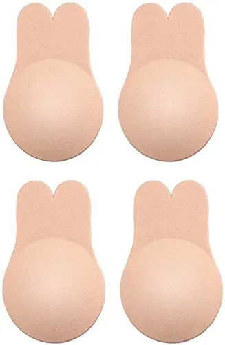2 Pack Adhesive Bra,Breast Lift Tape Sticky Bra Invisible Lift Strapless Backles Bras for Women (C/D Cup)