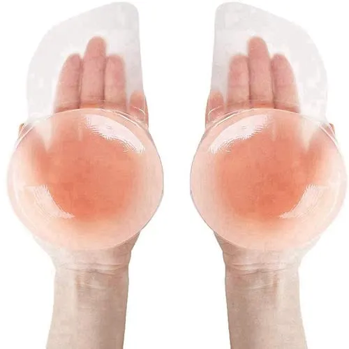 Breast Lift Pasties Nipple Covers Silicone Sticky Bra Adhesive Backless Strapless Lift Tape Bra Invisible Stick on Bra (C/D/DD Cup, Pink)