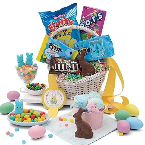 Premade Easter Basket Delivered with Easter Chocolate, and Easter Candy as an Easter Gift for Kids, Teens & Adults