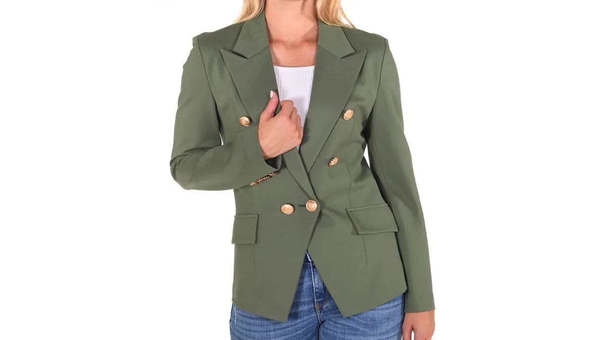 Attitude Unknown Women's Metallic Button Blazer