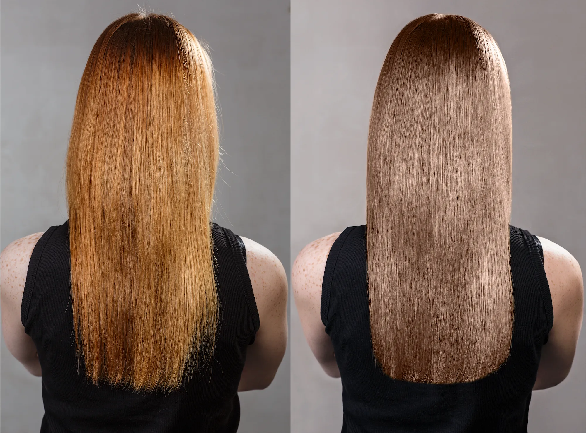 Before-After-Hair-Color-Stock-Photo