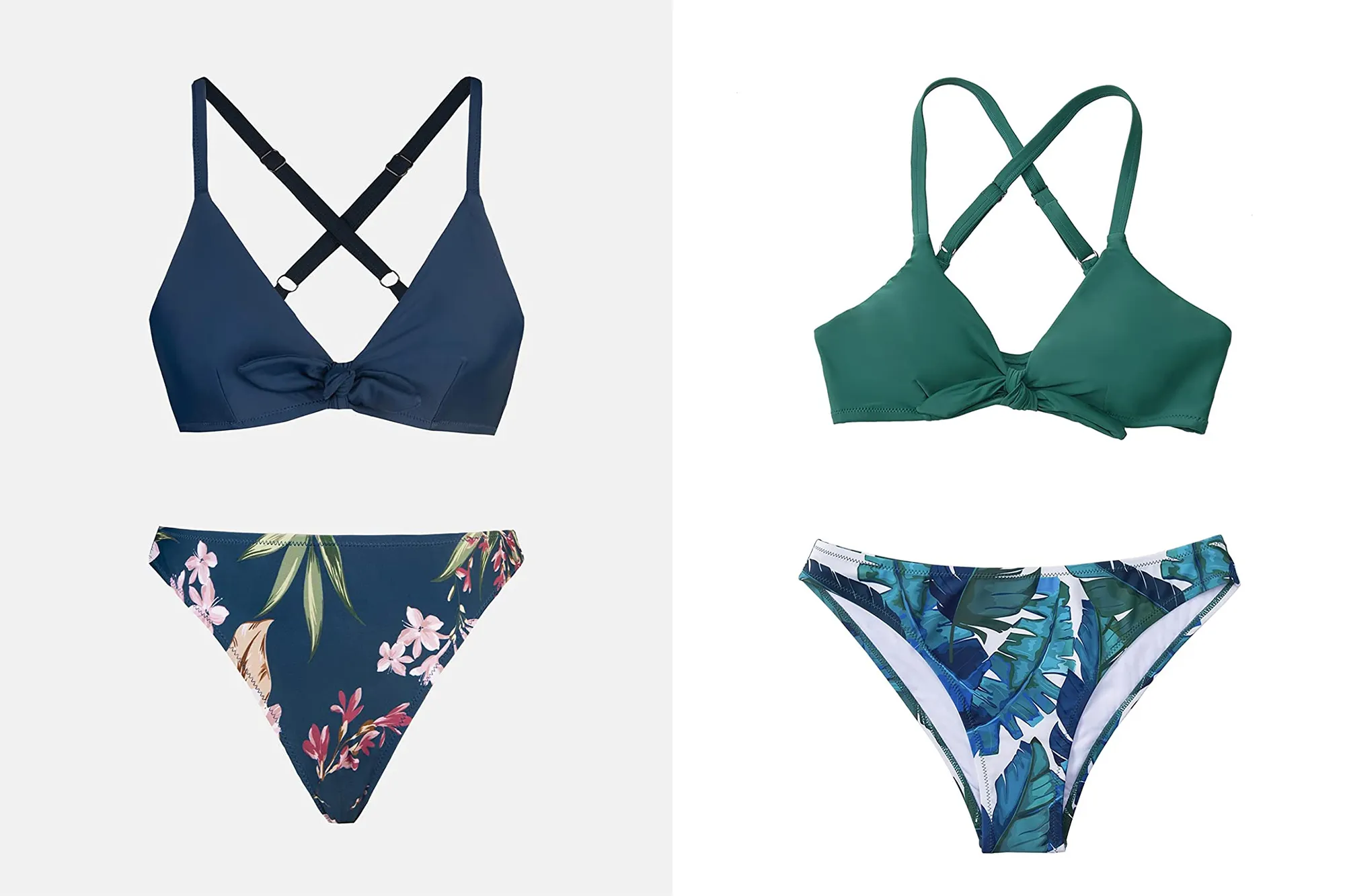 CUPSHE Women's Floral Print Adjustable Bikini