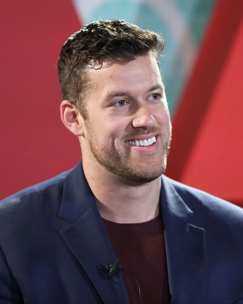 Clayton Echard Told Zach Shallcross He'll Be 'Grateful' to Go Down as the 'Boring Bachelor' blue blazer
