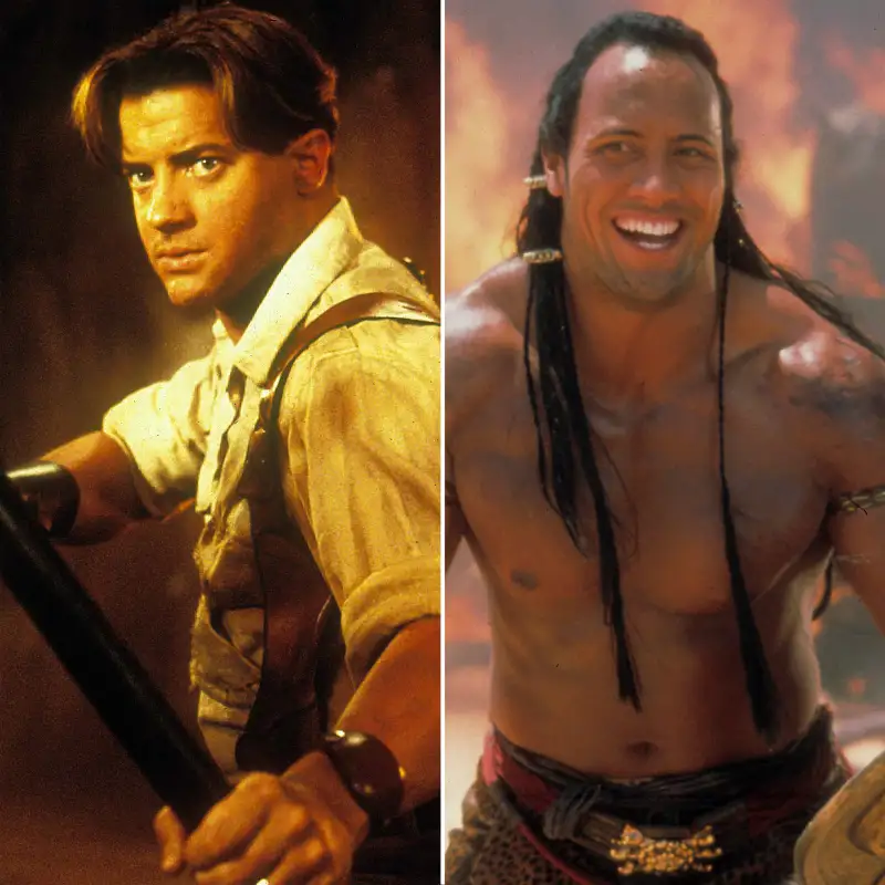 Costars Reunited Through the Years Brendan Fraser and Dwayne Johnson - 838