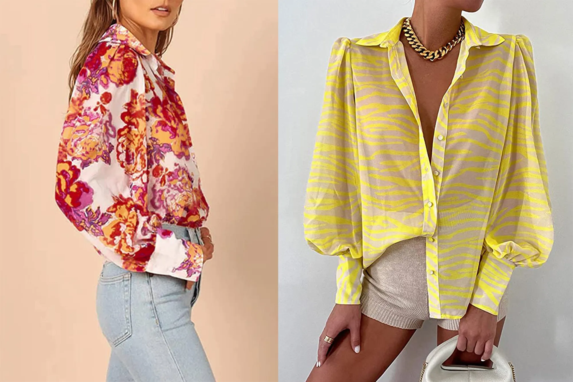 EVALESS Women's Button Down Printed Shirt