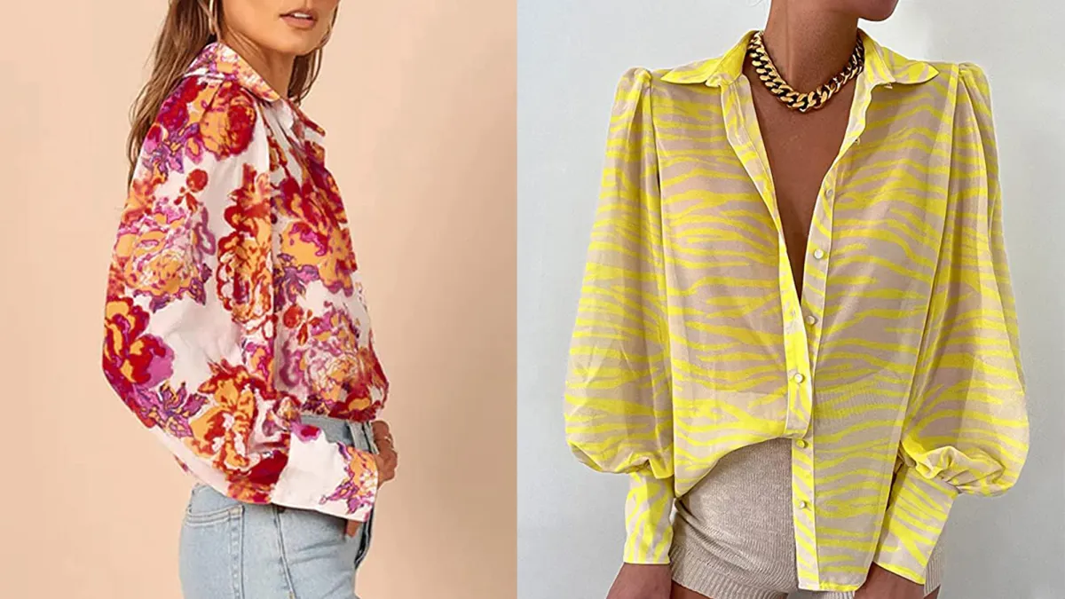 EVALESS Women's Button Down Printed Shirt