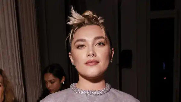 Florence Pugh Shows Her Undies at Paris Fashion Week translucent skirt