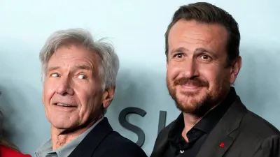 Harrison Ford Drove Golf Cart in Pink Jumpsuit to Surprise Jason Sege