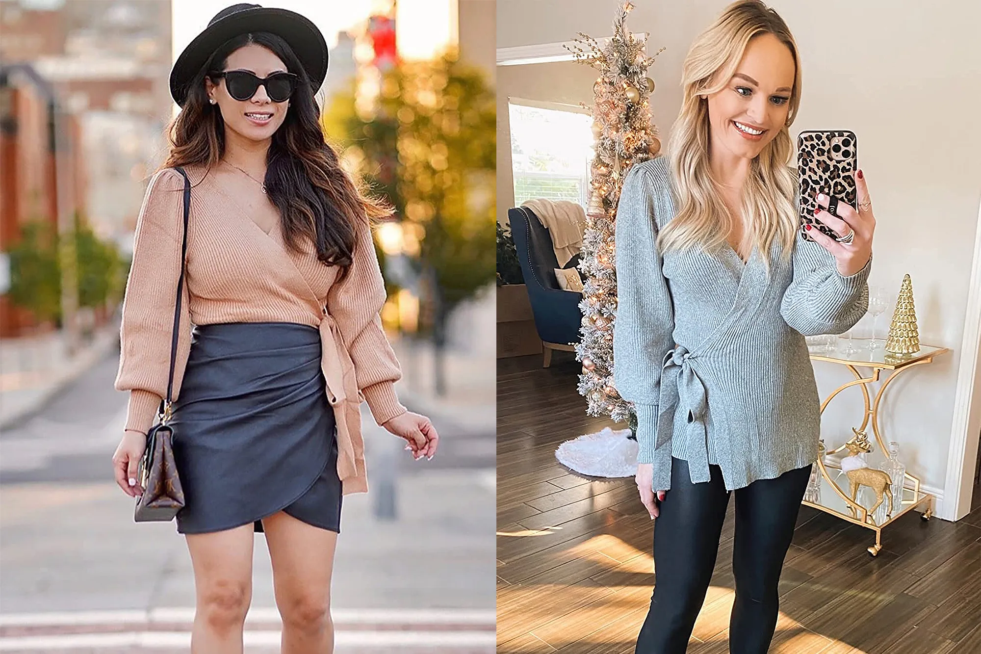 KIRUNDO Wrap V-Neck Sweater