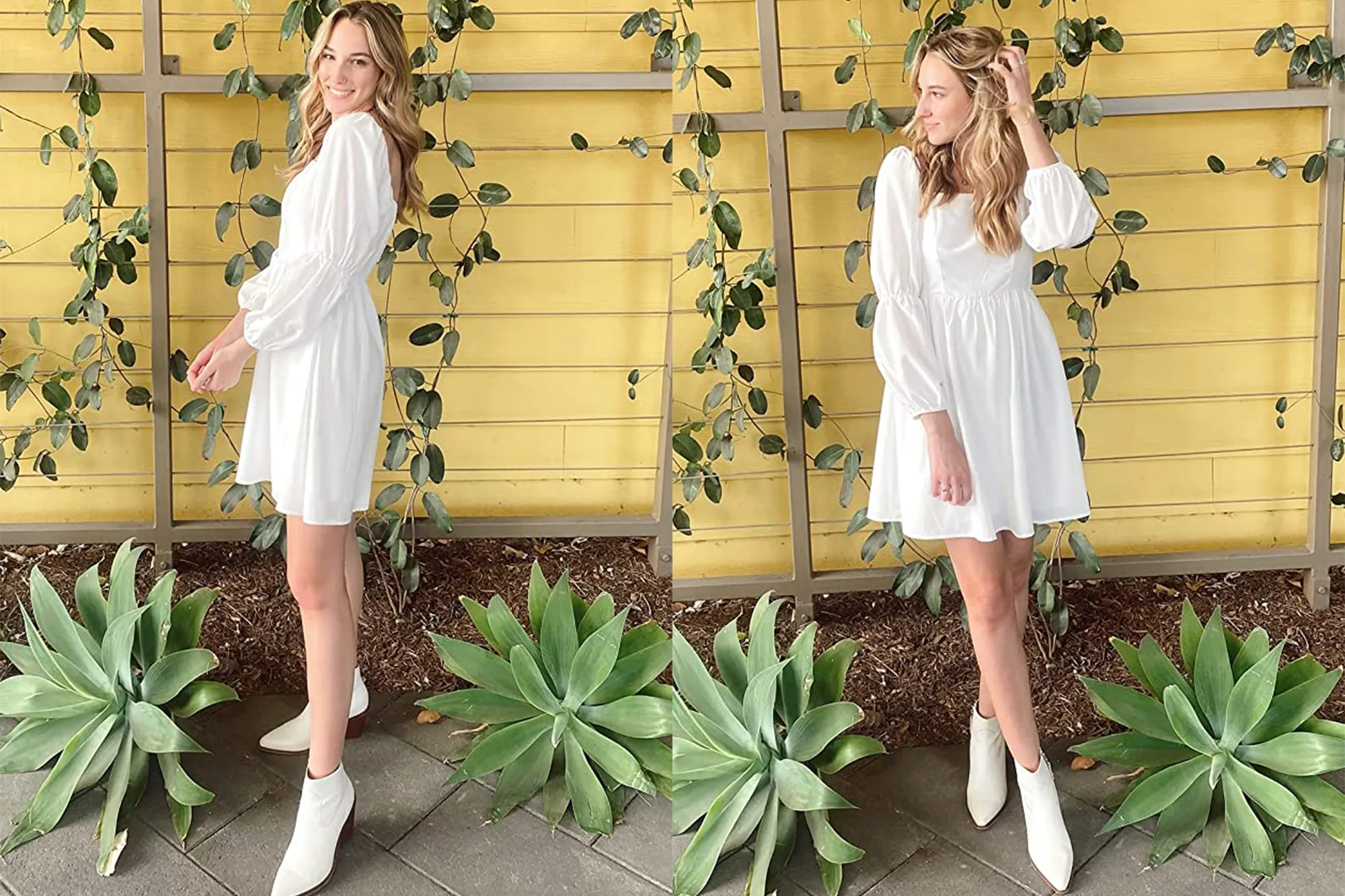 PRETTYGARDEN Long Puff Sleeve Babydoll Dress