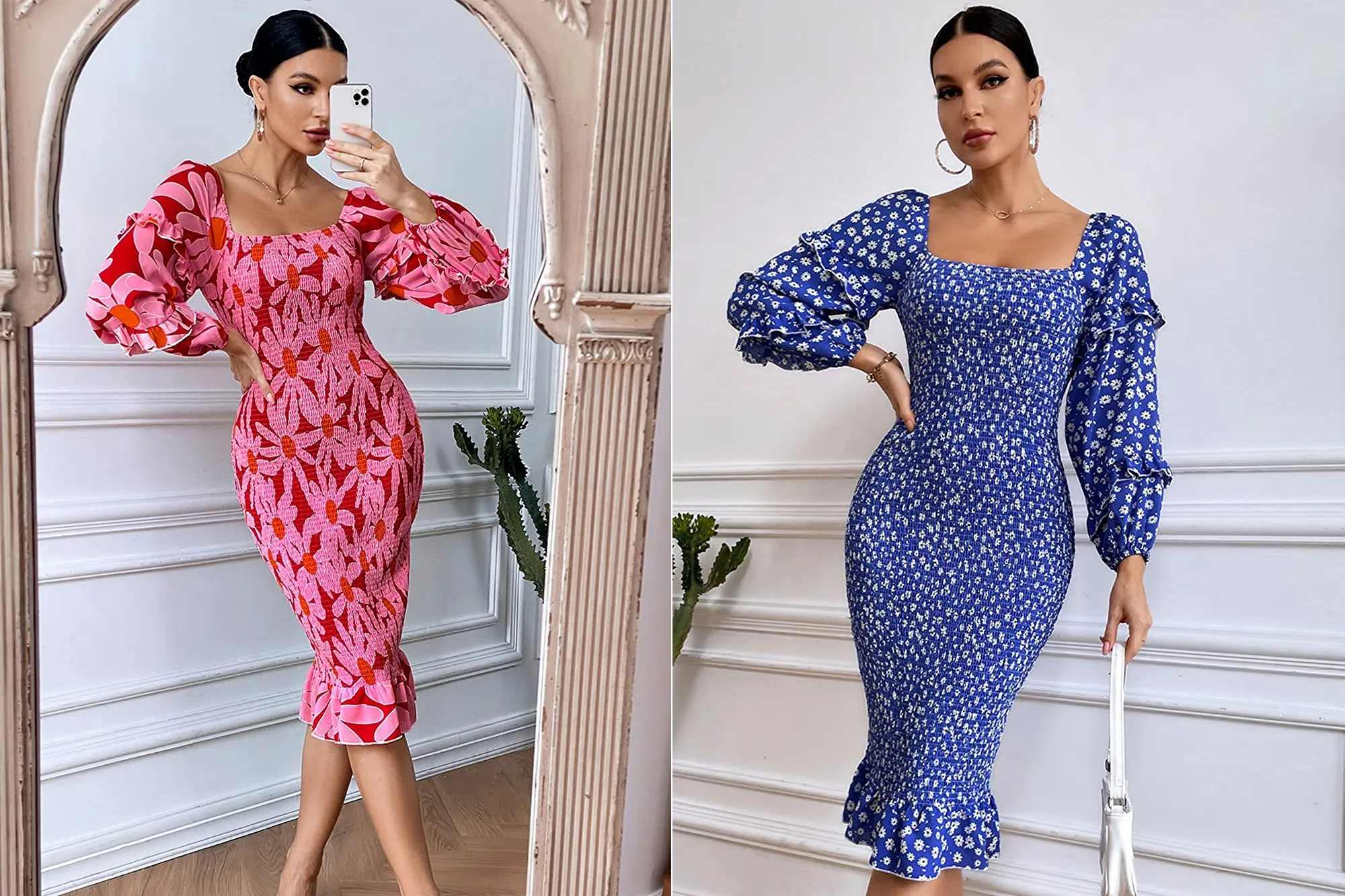 Reviewers Say That This Floral Bodycon Dress Is Seriously Figure Flattering