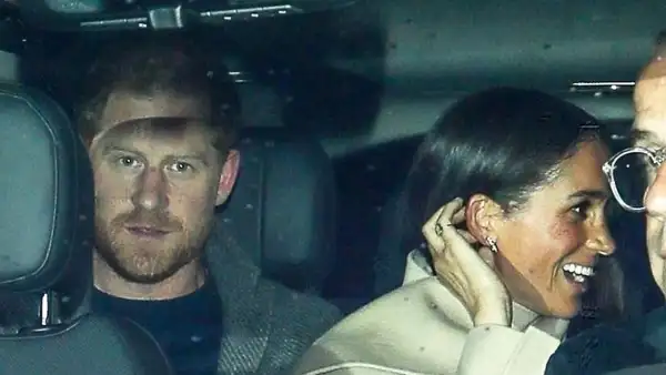 Prince Harry and Meghan Markle Enjoy Rare Date Night Amid Frogmore Cottage Eviction: Photos tan coat meghan
