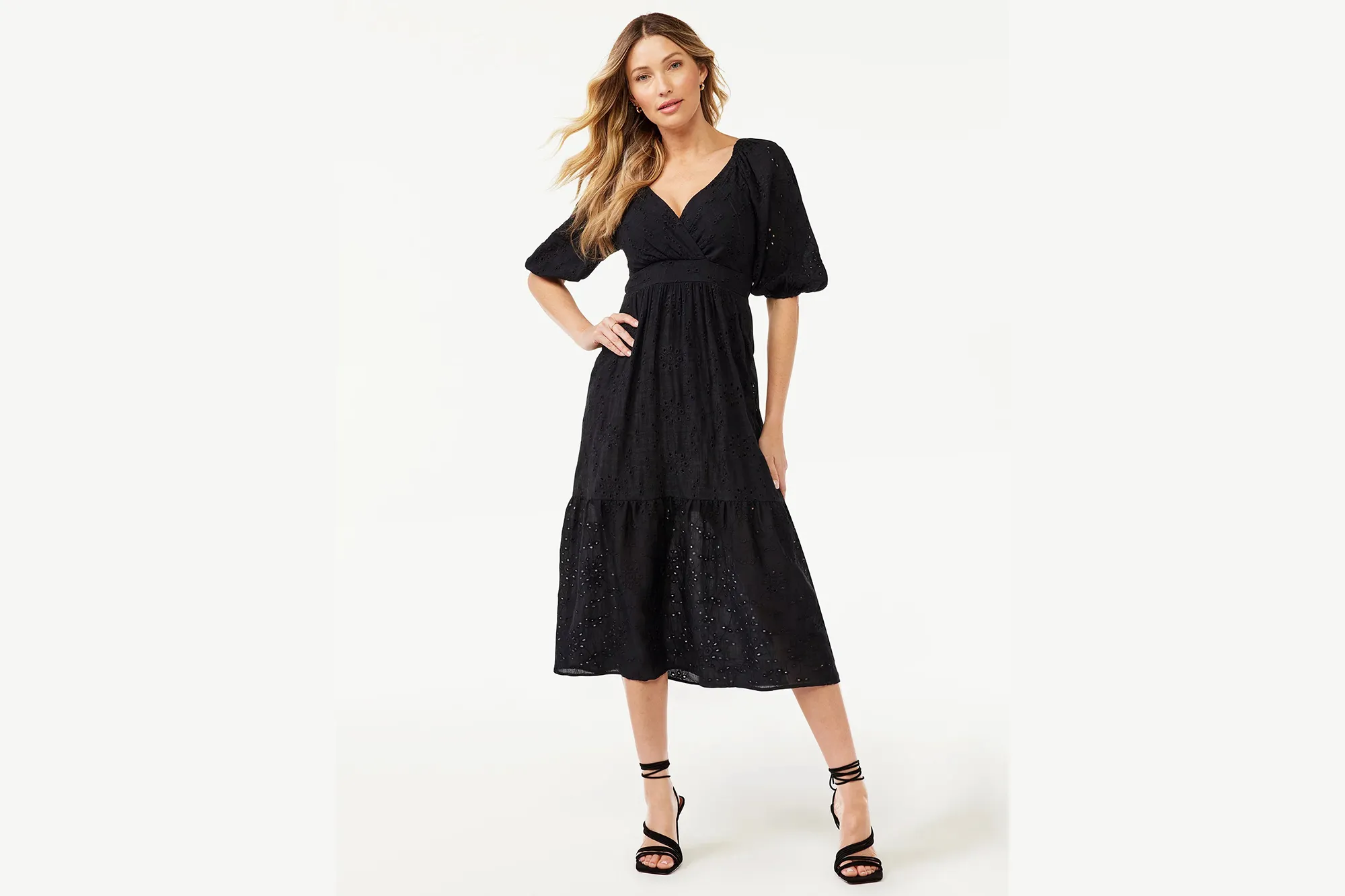 Sofia Jeans by Sofia Vergara Women's Eyelet Empire Dress