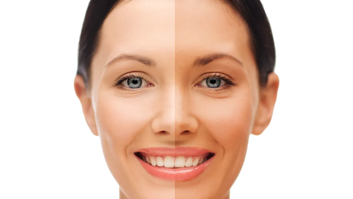 Tan-Skin-Closeup-Before-After-Stock-Photo