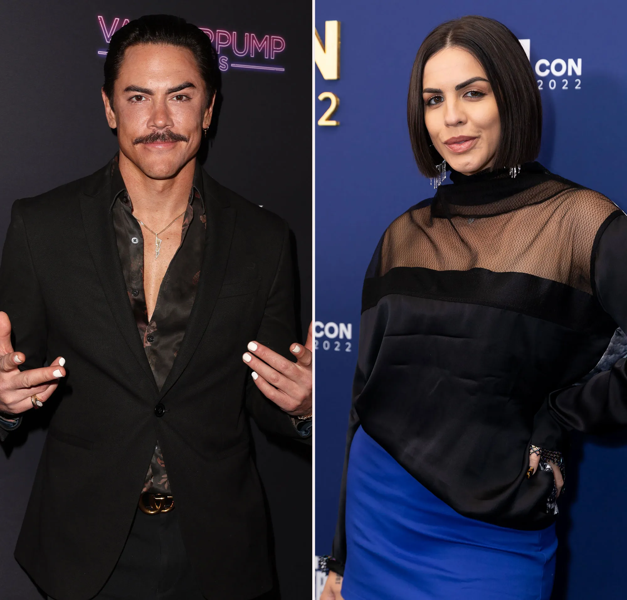 Watch Tom Sandoval Joke About Hooking Up With Katie Maloney in Joint Interview With Tom Schwartz blue skirt