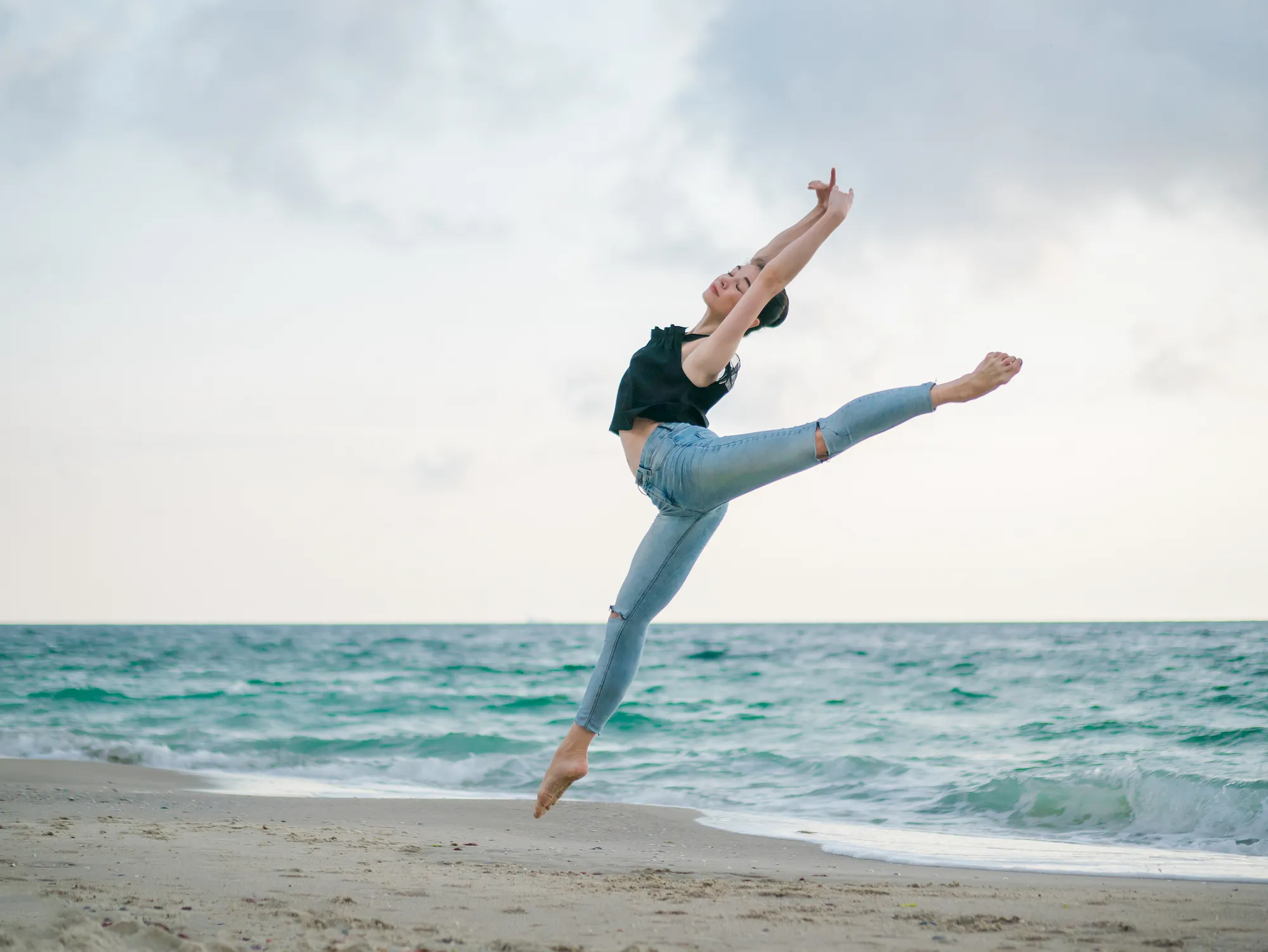 Woman-Wearing-Stretch-Jeans-Stock-Photo