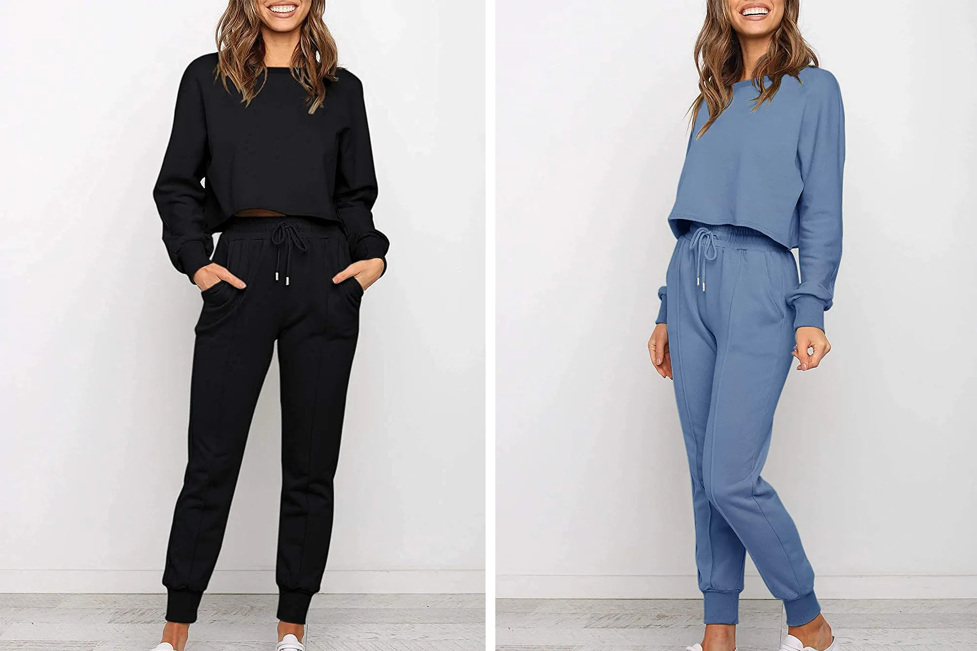 ZESICA Women's Crop Top and Jogger Lounge Set