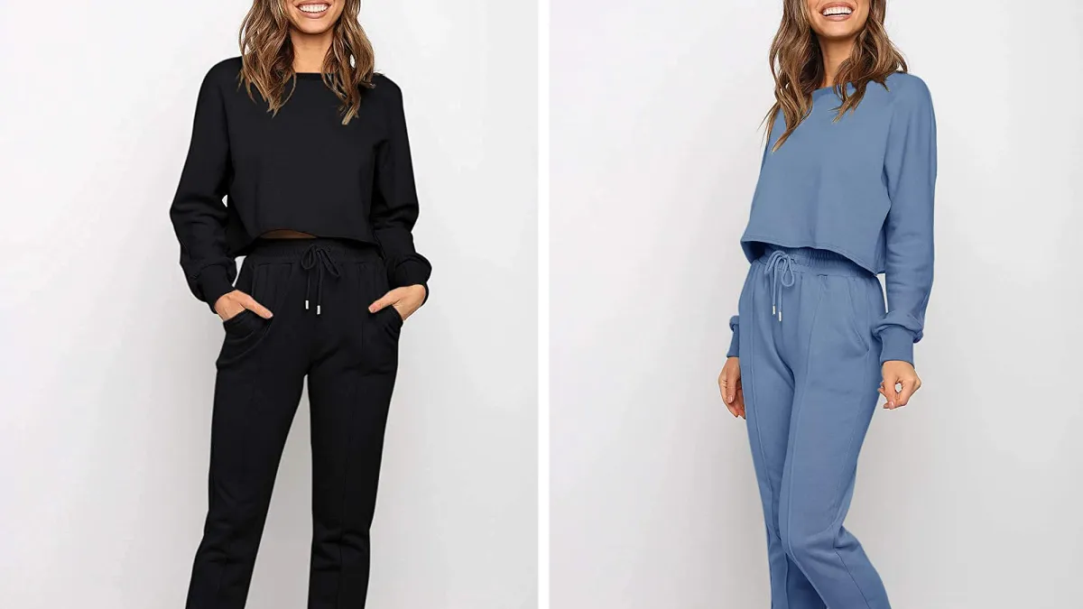 ZESICA Women's Crop Top and Jogger Lounge Set