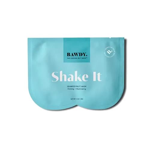 BAWDY Shake It - Marine Algae Beauty Mask for Your Butt - Firming + Illuminating Mask for Your Behind - 2 Sheets, One for Each Cheek - Clean Beauty Mask for Your Butt (2 Sheets - Single-Use)