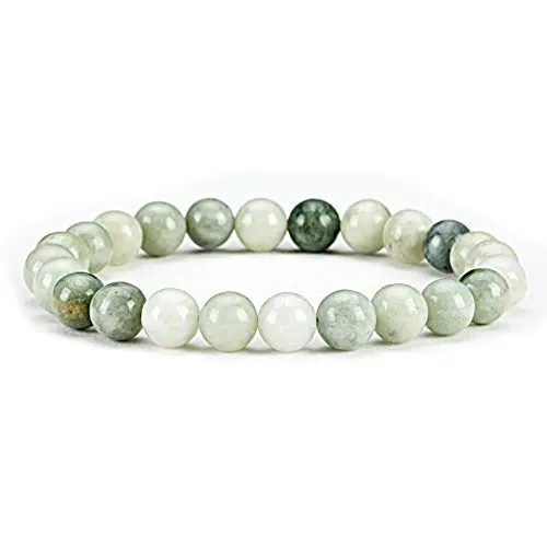 Cherry Tree Collection - Small, Medium, Large Sizes - Gemstone Beaded Bracelets for Women, Men, and Teens - 8mm Round Beads (Burma Jade - Medium)