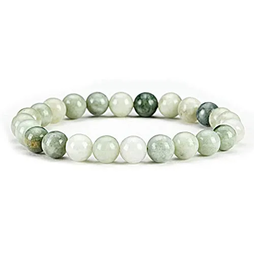 Cherry Tree Collection - Small, Medium, Large Sizes - Gemstone Beaded Bracelets for Women, Men, and Teens - 8mm Round Beads (Burma Jade - Medium)