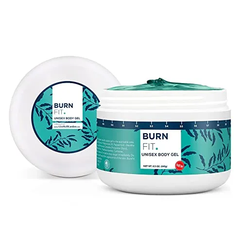 LIVEWELLGARDEN Burn Fit Anti Cellulite Body Gel, Lightweight Anti Cellulite Gel For Pre Workout, Skin Firming, Belly Reducer, Non-Sticky Sweat Gel for Belly & Other Body Parts, 8.5 Oz