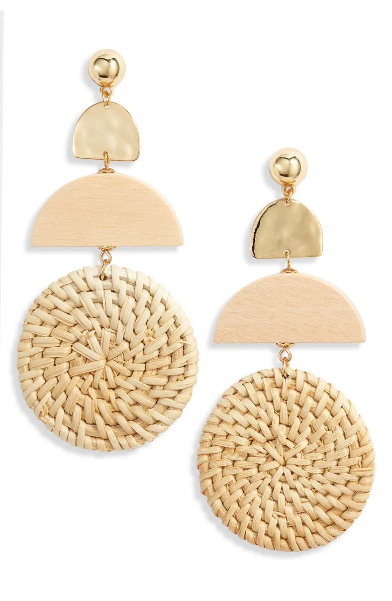 raffia drop earrings