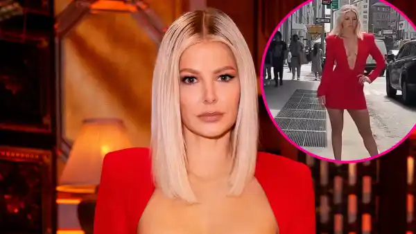 Ariana Madix Wears Plunging Red Dress for Bloomingdale’s - 058