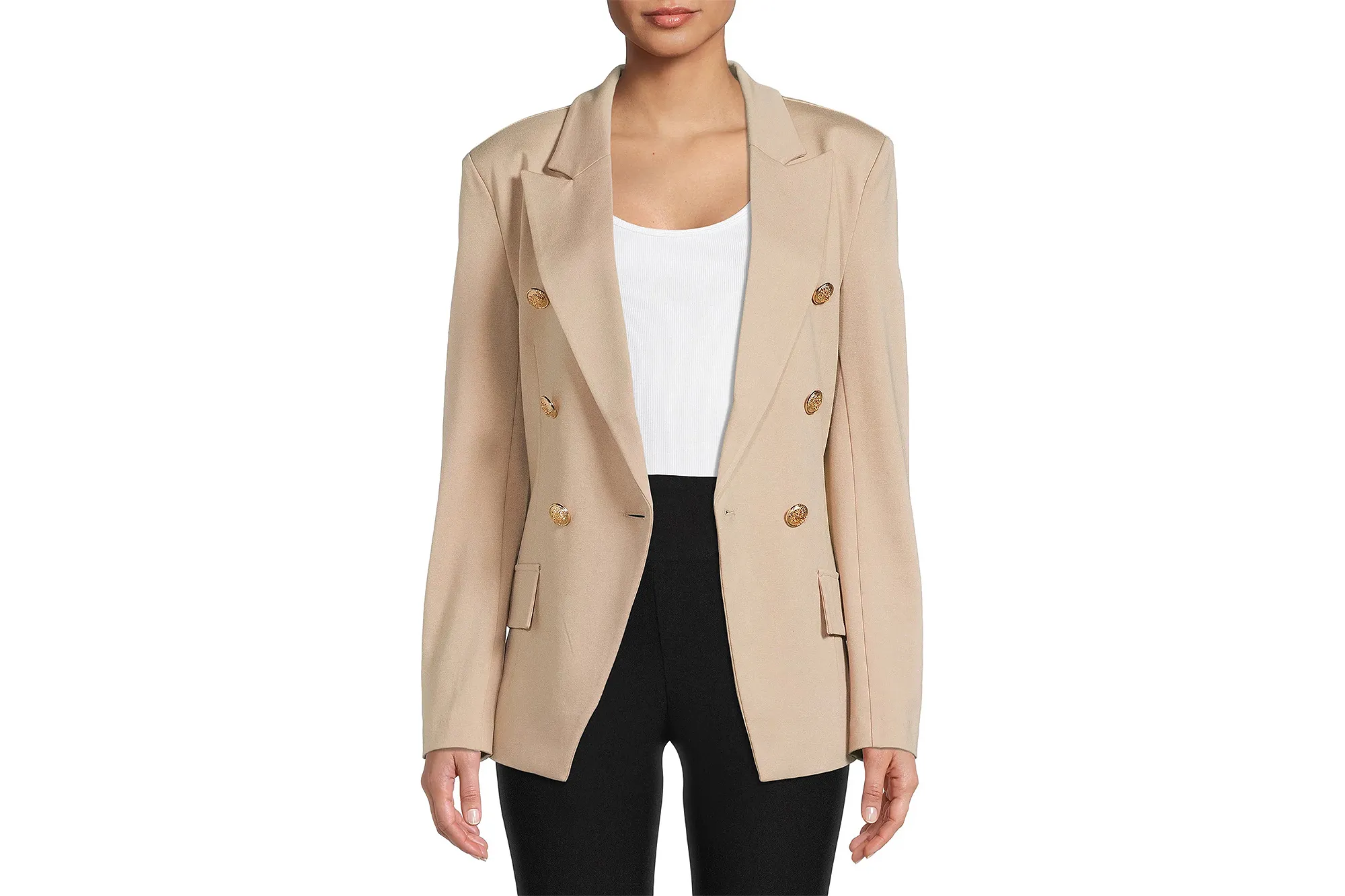 Attitude Unknown Women's Metallic Button Blazer