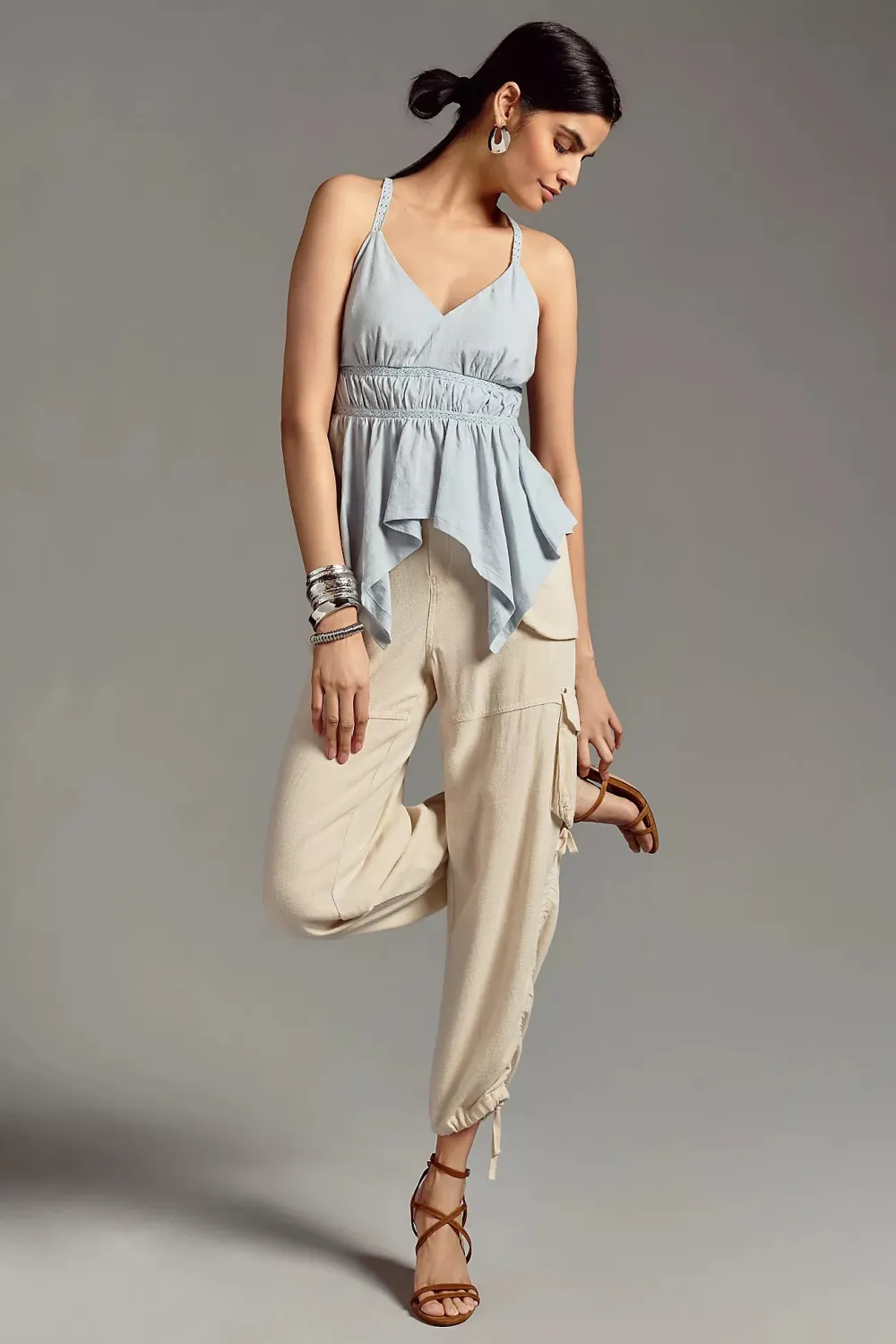 By Anthropologie V-Neck Asymmetrical Top