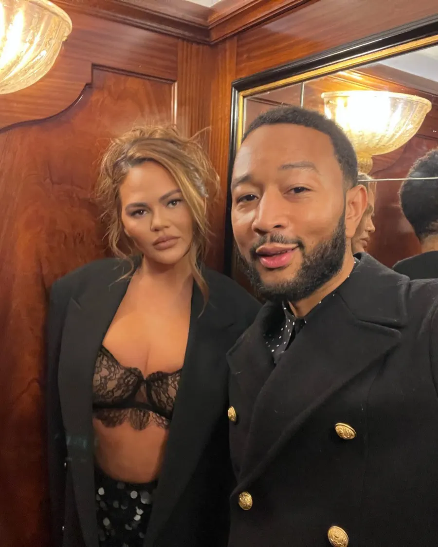 Chrissy Teigen Wears Lace Bra While on Date With John Legend