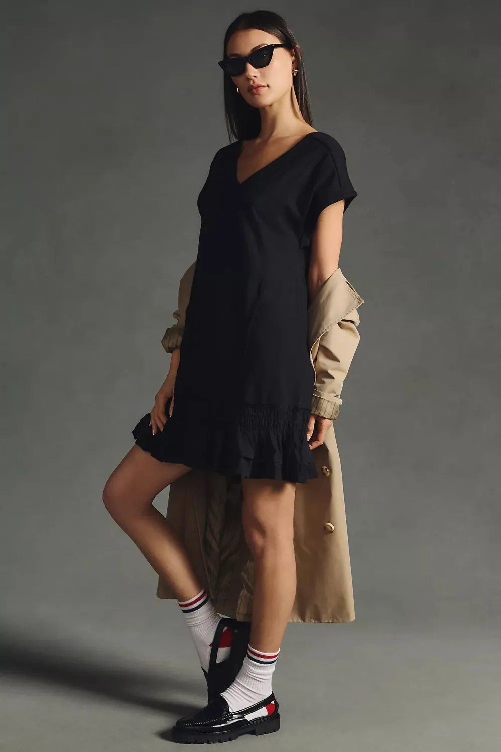 Daily Practice by Anthropologie Ruffle-Hem Mini Dress