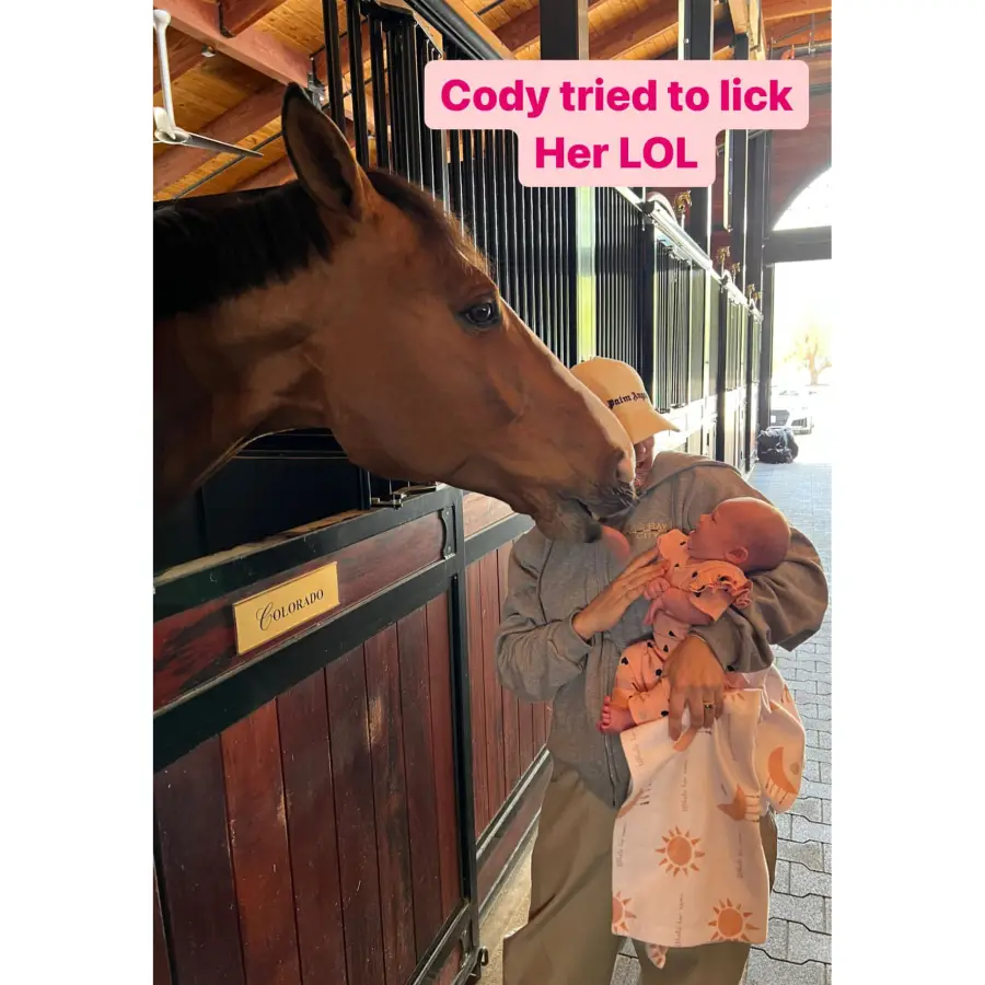 Kaley Cuoco Takes Infant Daughter to Meet Her Horses: 'Tildy Met Her Barn Friends!'