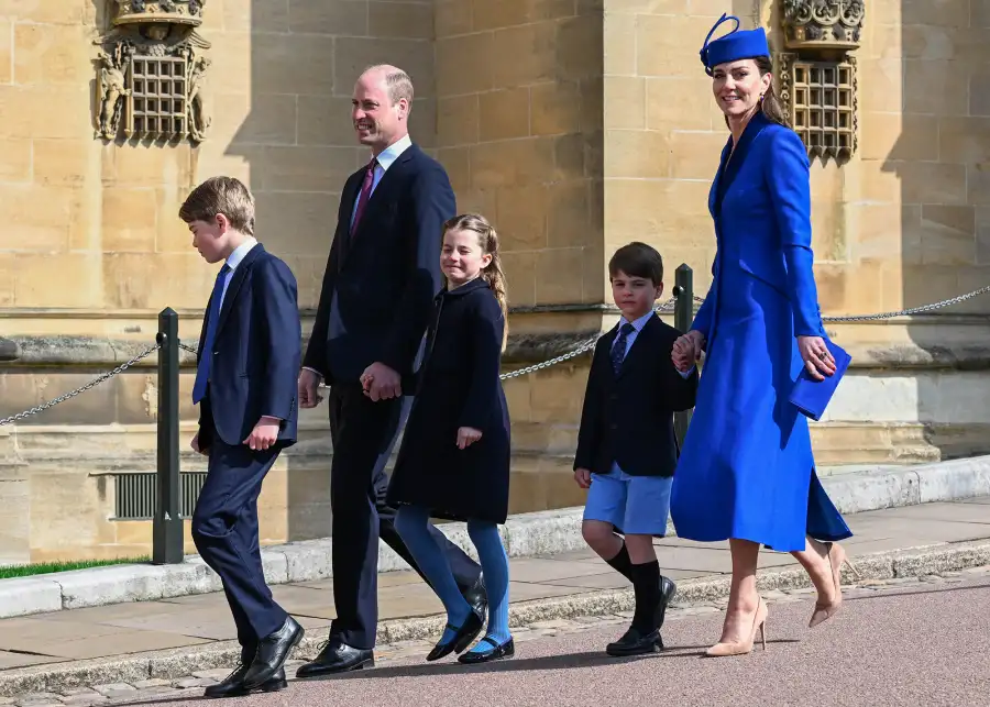 Prince William and Princess Kate Bring Their 3 Children to Mass on Easter Sunday: See Family Photos