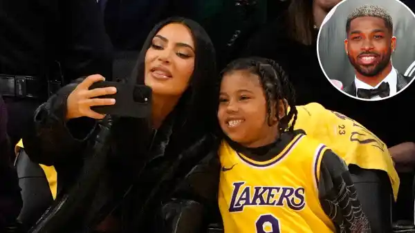 Promo Kim Kardashian Son Saint Wears Tristan Thompson Jersey at Lakers Game
