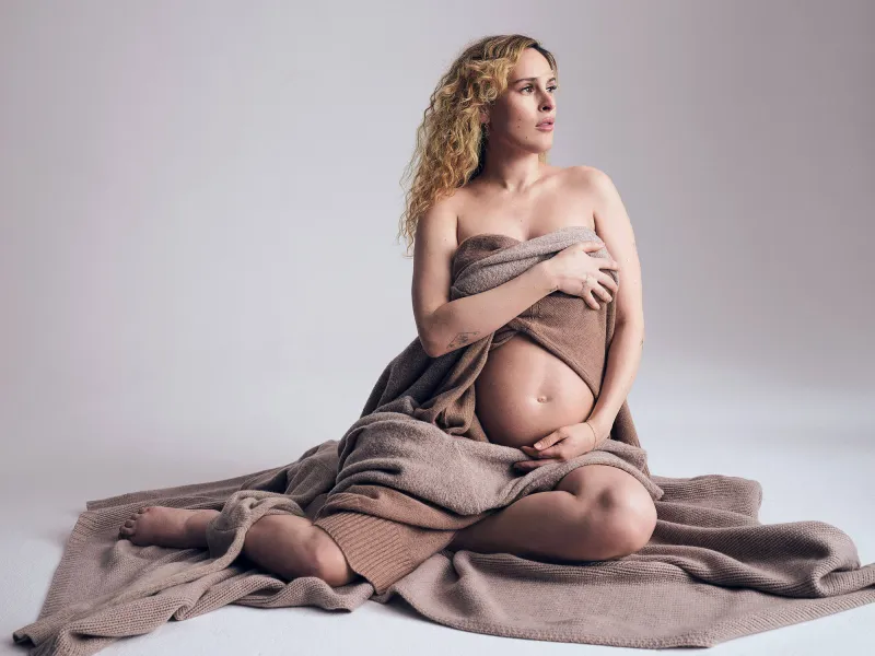 Rumer Willis shares baby bump as she poses for Naked Cashmere - 792
