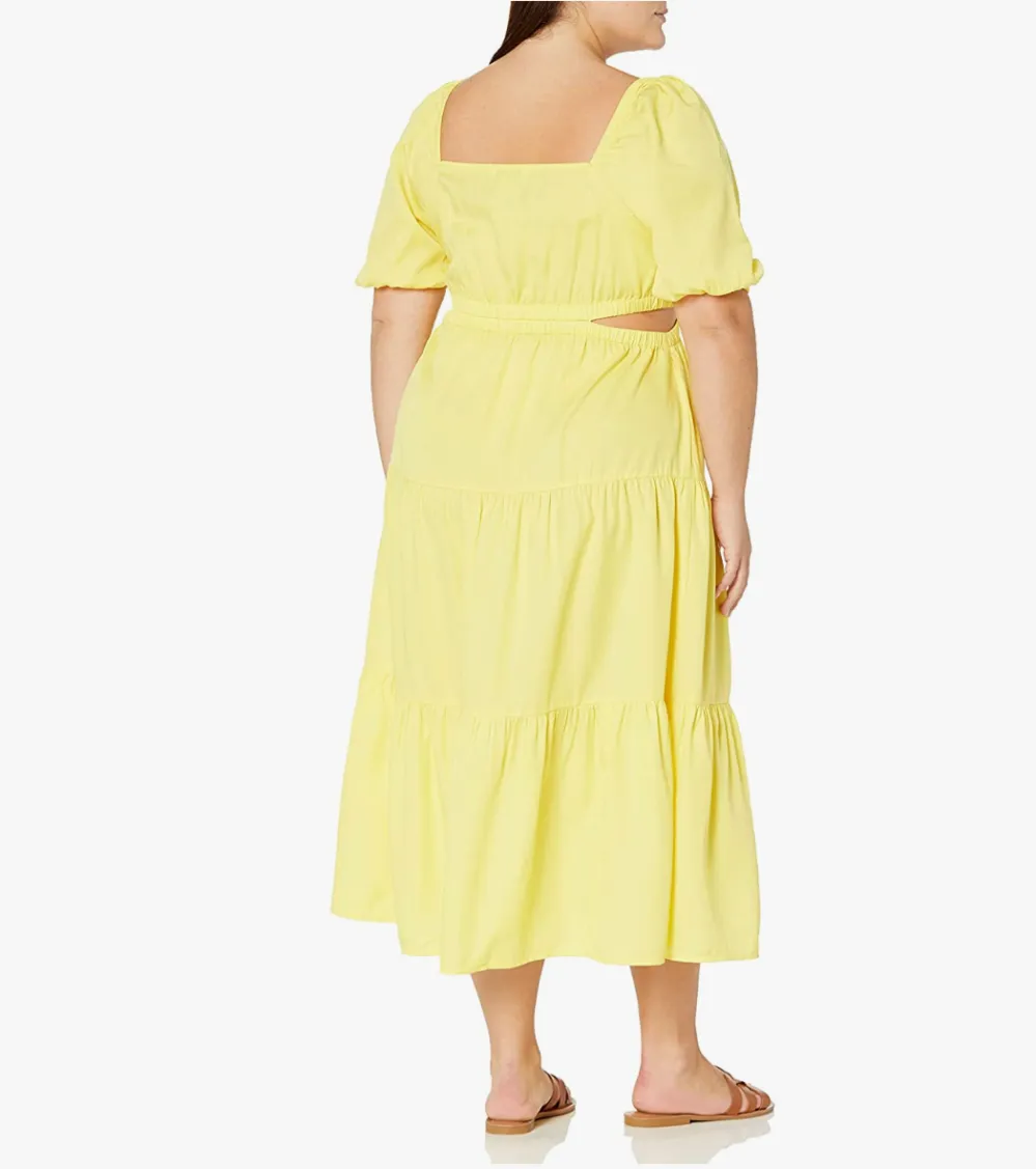 The Drop Women's Anaya Square-Neck Cut-Out Tiered Maxi Dress