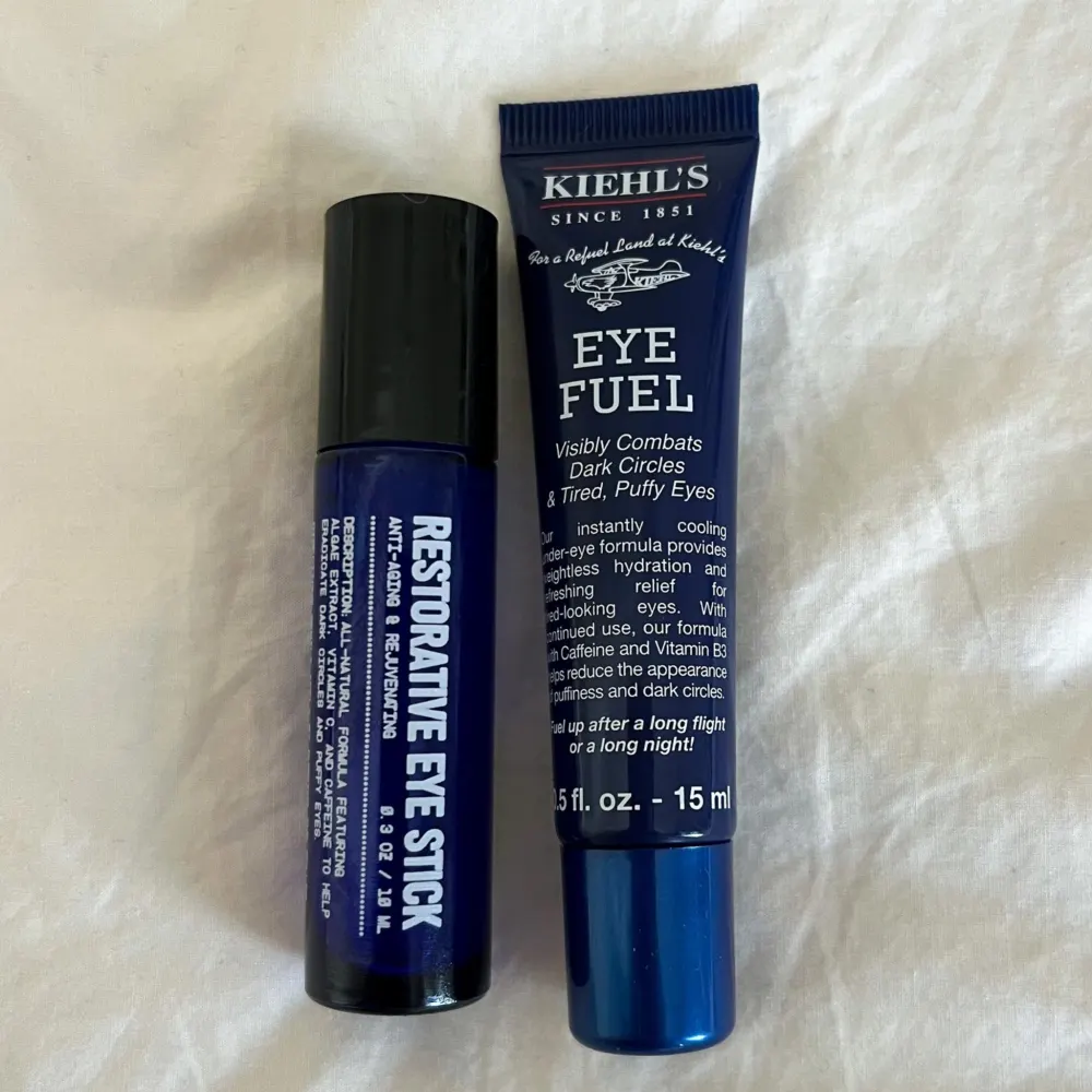 Blu Atlas Restorative Eye Stick (left), Kiehl&rsquo;s Eye Fuel (right)
