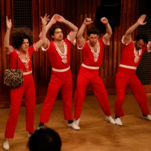 Jonas Brothers Learn Choreography From Molly Shannon on ‘Saturday Night Live’ — In Matching Unitards