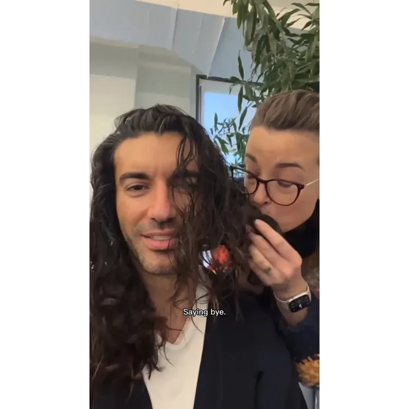 Aww! Justin Baldoni’s Wife Emily Kisses His Long Hair Goodbye Before Cut