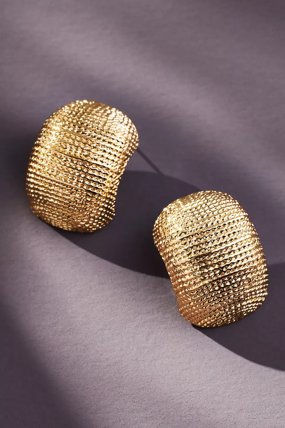 textured gold earrings